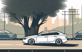 A car with a protective shield symbolizing insurance