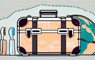 A suitcase adorned with toothbrush