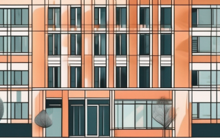 A modernized apartment building with visible upgrades such as solar panels and energy-efficient windows