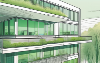 A modernized building with visible upgrades such as solar panels