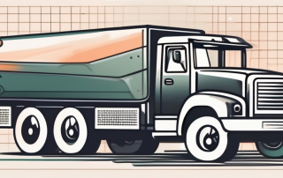 A truck with insurance protection symbols like a shield and a calculator
