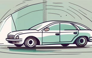 A car with a protective shield around it