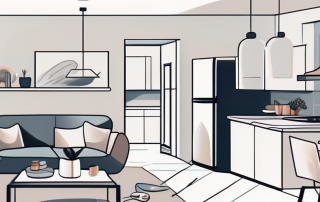A modern apartment with various personal belongings like furniture