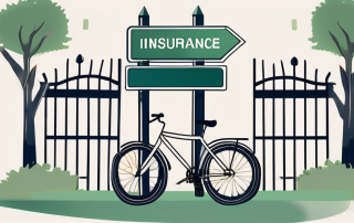 A bicycle leaning against a signpost