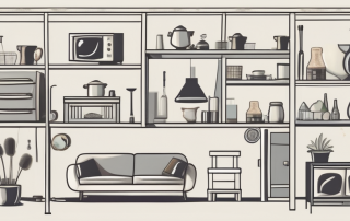 A house with various household items inside (like a tv