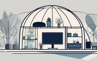 A home surrounded by various household items like furniture