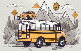 A school bus on a road trip