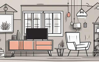 A house with various household items like furniture