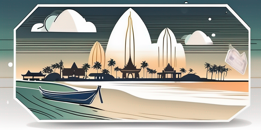 A scenic view of thailand including iconic landmarks like temples and beaches