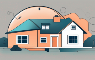 A house with a magnifying glass hovering over it