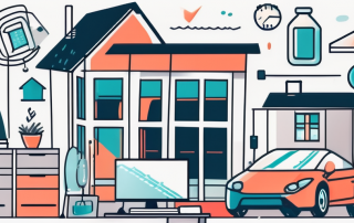 A house with various household items like furniture
