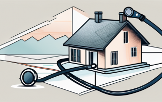 A medical stethoscope and a house (representing private) divided by a line (representing the grenze or limit)