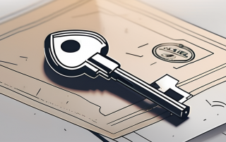 A single key next to a shield symbolizing protection