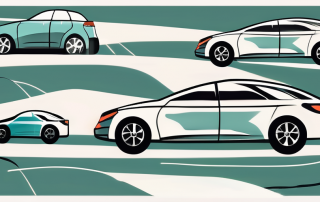 A variety of cars of different sizes and shapes