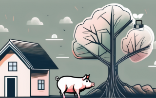 A house with a piggy bank symbolizing the deposit