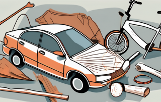 Various items related to accidents such as a crutch