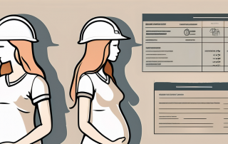A maternity dress and a safety helmet symbolizing pregnancy and insurance respectively