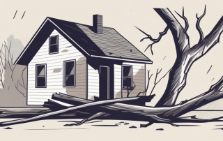 A house with various potential hazards such as a broken step
