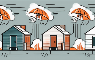 A house being shielded by an umbrella
