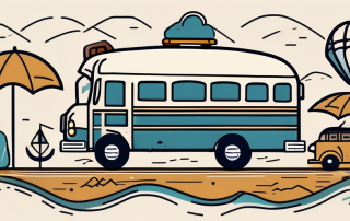A school bus on a road trip
