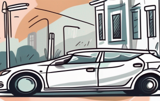A car with a dented bumper