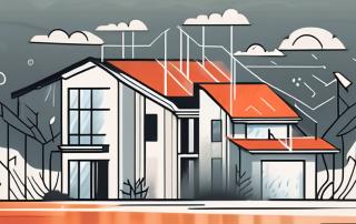 A residential building with various elements like fire