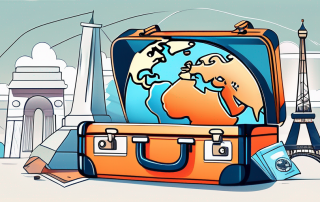 A suitcase with travel essentials spilling out