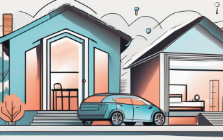 A residential building and household items like furniture