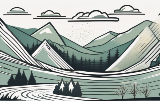 A swiss landscape with an abstract representation of a safety shield