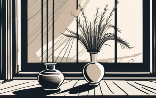 A window with blinds partially drawn