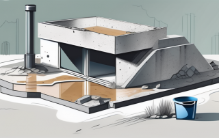 A home foundation with water seeping through the concrete base