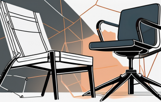 A startup business's workspace with a broken chair symbolizing disability