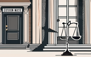 A house with an eviction notice attached to the front door