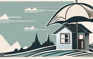 A house being shielded by a symbolic umbrella