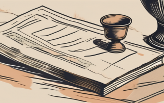 A vintage insurance policy document next to a broken antique vase