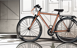 A bicycle leaning against a wall