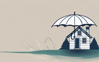 A protective umbrella covering a small house