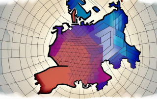 A protective shield overlaying a detailed map of germany