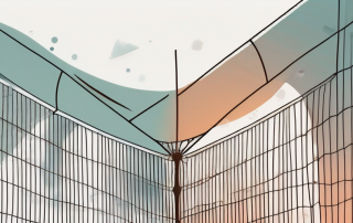 A broken tool (to symbolize disability) wrapped in a safety net (to symbolize insurance)