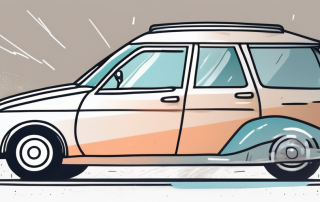 A car with a protective shield around it