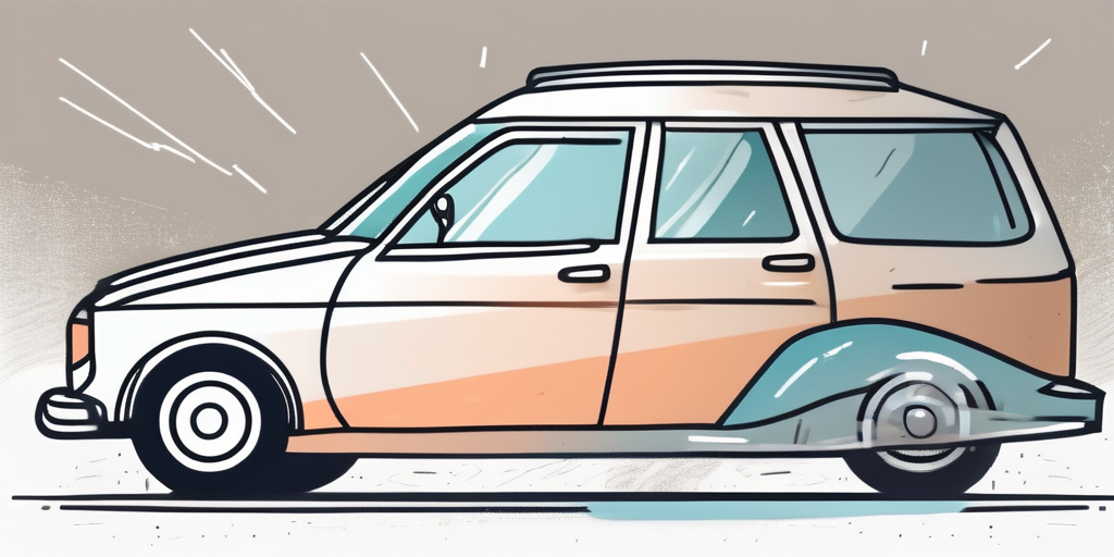 A car with a protective shield around it