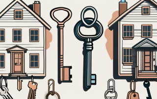 Two sets of house keys intertwined