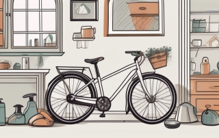 A bicycle securely locked inside a home