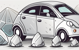 A car surrounded by various protective shields