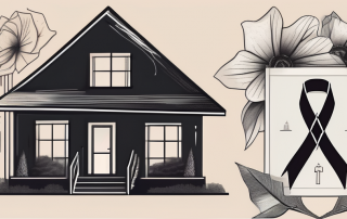 A house with a life insurance policy document next to it