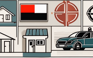 Various insurance icons such as a house