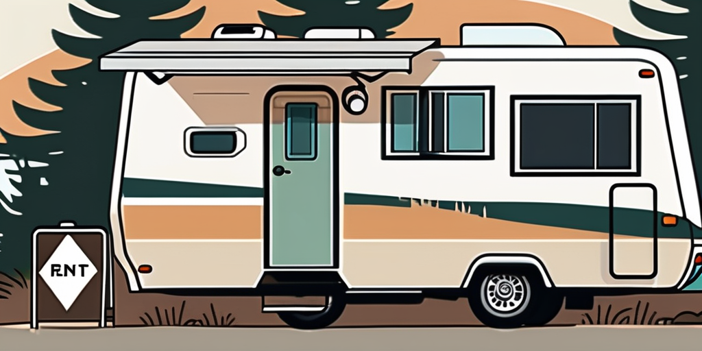 A well-maintained motorhome parked in a picturesque outdoor setting