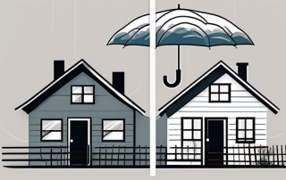 Two neighboring houses separated by a fence