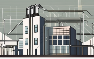 A building with various elements like pipes