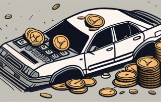 A crashed car next to an insurance policy